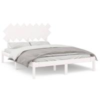 Bedframe massief hout wit 150x200 cm - thumbnail