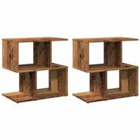 Nachtkastjes 2 st 50x30x51,5 cm bewerkt hout oud houtkleurig - thumbnail