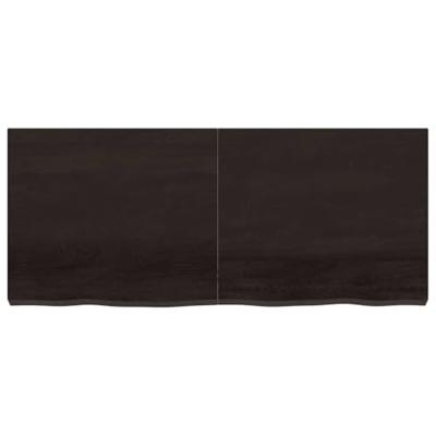 Wandschap 140x60x6 cm behandeld massief eikenhout donkergrijs
