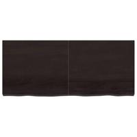 Wandschap 140x60x6 cm behandeld massief eikenhout donkergrijs - thumbnail