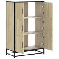 Hoge kast 68x35x106,5 cm bewerkt hout en metaal sonoma eiken - thumbnail