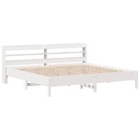 Bedframe zonder matras massief grenenhout wit 180x200 cm - thumbnail