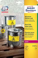 Avery-Zweckform L6128-20 Folie-etiketten Ø 30 mm Polyester folie Geel 960 stuk(s) Permanent hechtend Laser (kleur), Laser (zwart/wit), Kopiëren (kleur), - thumbnail