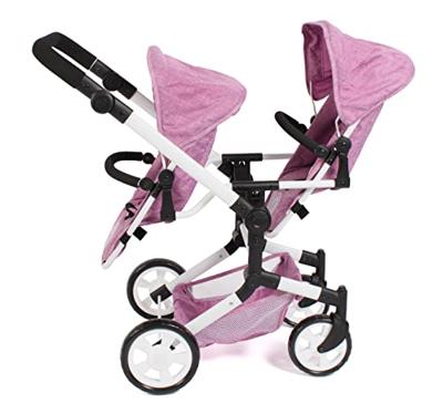 Tweeling Poppenwagen Linus Duo - Pink Jeans Tweeling Poppenwagen Linus Duo - Pink Jeans