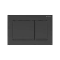 Drukplaat Geberit Omega 30 voor 2-toets Spoeling met Zwarte Designstroken Mat Zwart - thumbnail