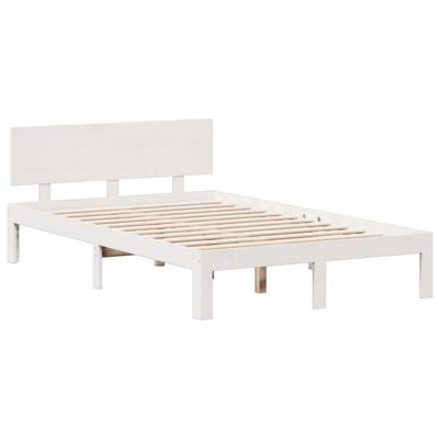 Bed met boekenkast zonder matras grenenhout wit 160x200 cm - thumbnail