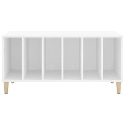 Platenkast 100x38x48 cm bewerkt hout wit - thumbnail