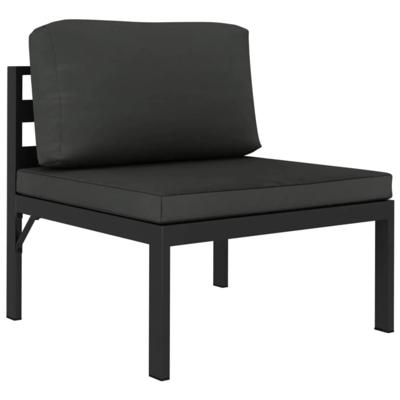 8-delige Loungeset met kussens aluminium antracietkleurig