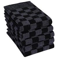20-delige Keukendoekenset katoen zwart en grijs - thumbnail