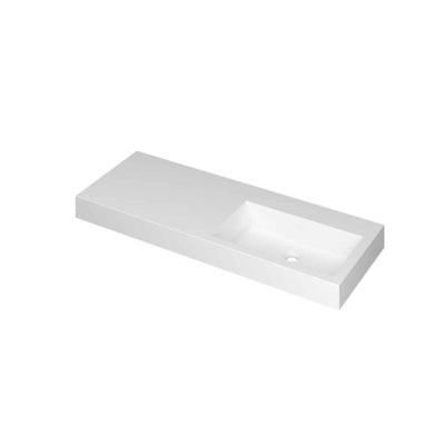 INK Momento Wastafel Polystone Wasbak Rechts Zonder Kraangat - 1200x450x90 mm - Mat Wit