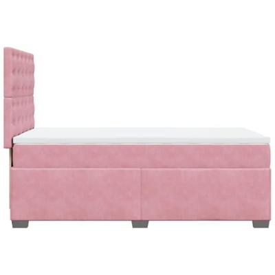 Boxspring met matras fluweel roze 90x190 cm