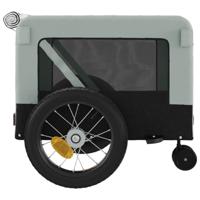 Hondenfietstrailer oxford stof en ijzer grijs en zwart - thumbnail
