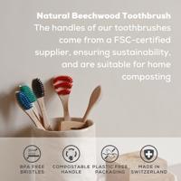Georganics Toothbrush medium beechwood 1 Stuks - thumbnail