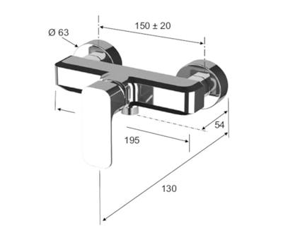 Opbouw Douchekraan Sapho Spy Mengkraan 1-hendel 19.5 cm Mat Zwart Sapho