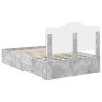 Bedframe met hoofdeinde Beton Grijs 120 x 190 cm Bewerkt hout - thumbnail