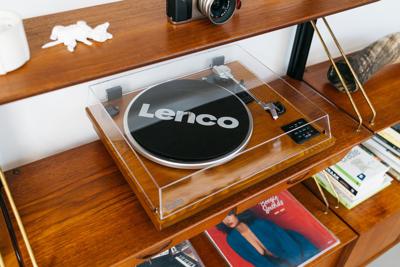 Platenspeler met Bluetooth®, USB MP3-coder, luidsprekers Hout
