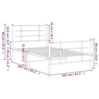 Bedframe met hoofd- en voeteneinde metaal zwart 100x200 cm - thumbnail