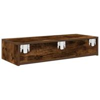 Wandschap met lades 80x33x17 cm bewerkt hout gerookt eikenkleur - thumbnail