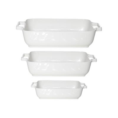 Set Van 3x Stuks Witte Ovenschalen/serveerschalen 17 X 17 Cm/24 X 19 Cm/29 X 23 Cm - Ovenschalen