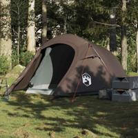 VidaXL Tunneltent 3-persoons waterdicht bruin - thumbnail
