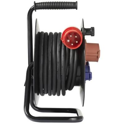 Sygonix SY-5806894 Kabelhaspel 25 m Zwart CEE-stekker 16 A 5-polig