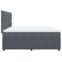 Boxspring met matras fluweel donkergrijs 200x200 cm - thumbnail