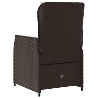 Tuinstoelen 2 st verstelbaar poly rattan bruin - thumbnail