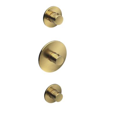 Douchethermostaat Hotbath Cobber Inbouw 2 Stopkranen Geborsteld Messing PVD (excl. inbouwdeel)