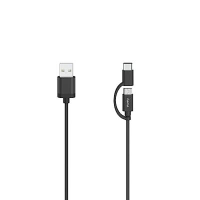 Hama Micro-USB-kabel 2in1 Incl. Adapter Naar USB-C USB 2.0 0,75 M