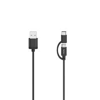 Hama Micro-USB-kabel 2in1 Incl. Adapter Naar USB-C USB 2.0 0,75 M - thumbnail