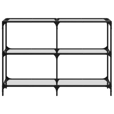 Wandtafel met transparant glazen blad 118,5x30x81 cm staal