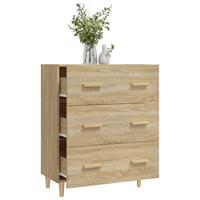 Dressoir 70x34x90 cm bewerkt hout sonoma eikenkleurig - thumbnail