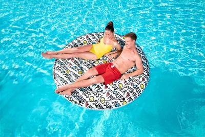 Bestway Rond Luchtbed Zomerteksten - 188 x 188 x 25 cm Bestway Rond Luchtbed Zomerteksten - 188 x 188 x 25 cm