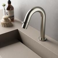 Fonteinkraan Hotbath Cobber 1-knop gebogen 19.3 cm Rond Geborsteld Nikkel - thumbnail