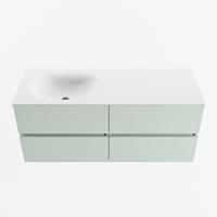 MONDIAZ VICA 120cm badmeubel onderkast Greey 4 lades. Wastafel MOON links zonder kraangat, kleur Talc. - thumbnail