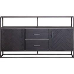 Eleonora Dressoir 'Hudson' 160cm, Acaciahout visgraat, kleur zwart
