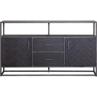 Eleonora Dressoir 'Hudson' 160cm, Acaciahout visgraat, kleur zwart - thumbnail