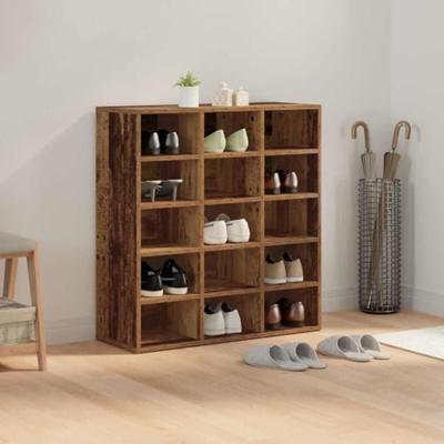 Schoenenkast met plank Oudhout 77,5 x 30 x 83,5 cm Bewerkt hout