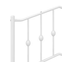 Bedframe met hoofd- en voeteneinde metaal wit 75x190 cm - thumbnail