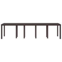 Tuintafel 300x100x73 cm poly rattan bruin - thumbnail