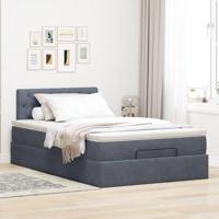 Ottoman bed met matras 120x200cm fluweel donkergrijs - thumbnail
