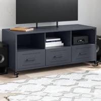 Tv-meubel 100,5x39x43,5 cm staal antracietkleurig - thumbnail