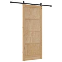 Schuifdeur met Hardware Set 86x211 cm Van Massief Vurenhout - thumbnail