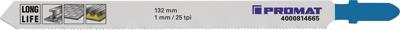 Promat/Tecwerk Decoupeerzaagblad | totale lengte 132 mm | tandverdeling 1 mm | BIM | 5 stuks / kaart - 4000814665