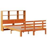 Bed met boekenkast zonder matras grenenhout wasbruin 120x190 cm - thumbnail
