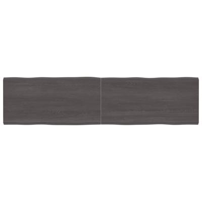 Tafelblad natuurlijke rand 200x50x6 cm eikenhout donkergrijs Tafelblad natuurlijke rand 200x50x6 cm eikenhout donkergrijs