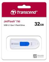 Transcend JetFlash® 790 USB-stick 32 GB Wit, Blauw TS32GJF790W USB-C 3.1 Gen 1 - thumbnail