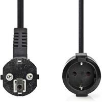Voedingskabel | Schuko Male Haaks - Schuko Female | 5,0 m | Zwart - thumbnail