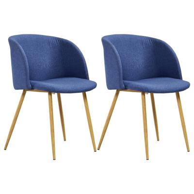 vidaXL Eetkamerstoelen 2 st stof blauw vidaXL Eetkamerstoelen 2 st stof blauw