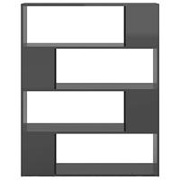 Boekenkast/kamerscherm 100x24x124 cm hoogglans grijs - thumbnail